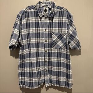 Bugle Boy Shirt Mens Large Plaid Casual Short Sleeve Button Up 90s Streetwear